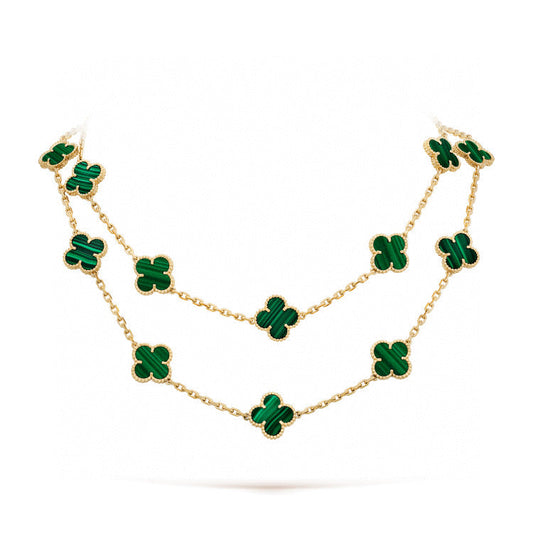 ¡®Aura Jewels¡¯CLOVER 20 MOTIFS MALACHITE GOLD