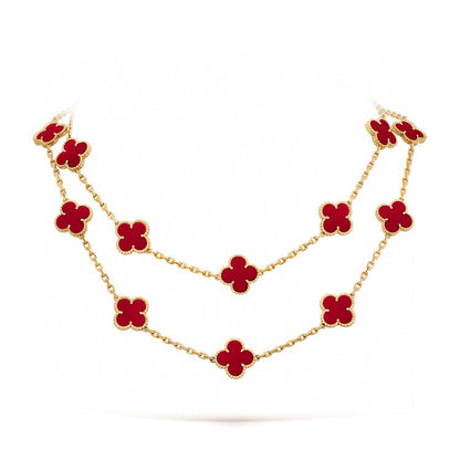 ¡®Aura Jewels¡¯CLOVER 20 MOTIFS CARNELIAN NECKLACE