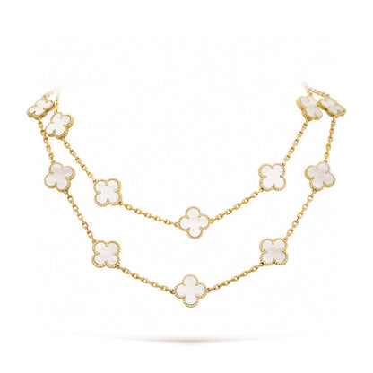 ¡®Aura Jewels¡¯CLOVER 20 MOTIFS WHITE MOP NECKLACE