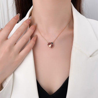¡®Aura Jewels¡¯LUCKY  CARNELIANS LADYBUG NECKLACE