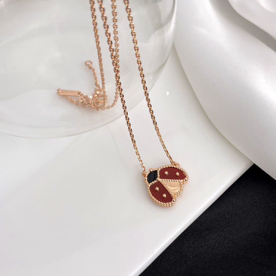 ¡®Aura Jewels¡¯LUCKY  CARNELIANS LADYBUG NECKLACE