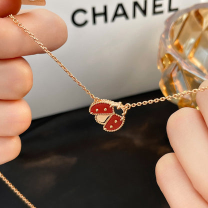 ¡®Aura Jewels¡¯LUCKY  CARNELIANS LADYBUG NECKLACE