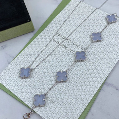 [Aura Jewels]New  CLOVER 5 MOTIF PURPLE CHALCEDONY BRACELET COLLECTION