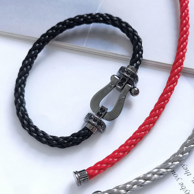 ¡®Aura Jewels¡¯FORCE LARGE SERIES HORSESHOE BLACK SAMURAI BRACELET