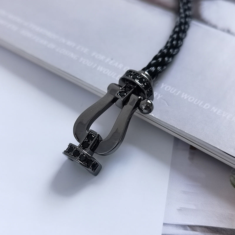 ¡®Aura Jewels¡¯FORCE LARGE SERIES HORSESHOE BLACK SAMURAI BRACELET