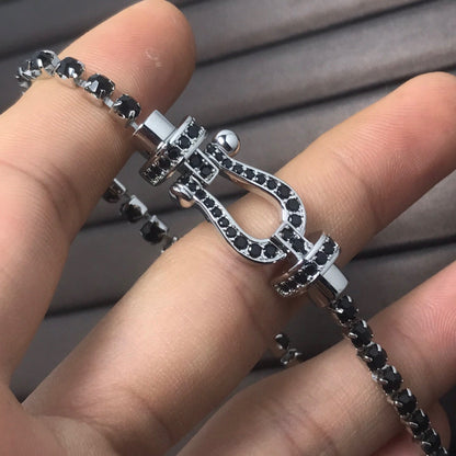 ¡®Aura Jewels¡¯FORCE  LARGE HORSESHOE FULL DIAMOND TENNIS BRACELET