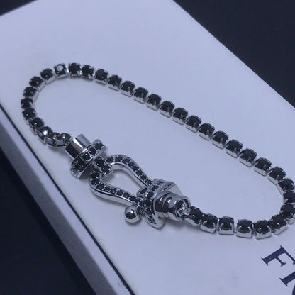 ¡®Aura Jewels¡¯FORCE  LARGE HORSESHOE FULL DIAMOND TENNIS BRACELET