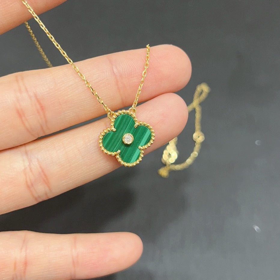 ¡®Aura Jewels¡¯CLOVER 15MM DIAMOND TURQUOISE NECKLACE