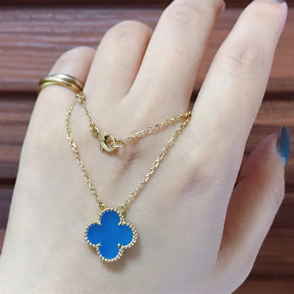 ¡®Aura Jewels¡¯CLOVER 15MM BLUE AGATE NECKLACE