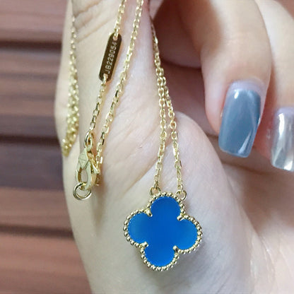 ¡®Aura Jewels¡¯CLOVER 15MM BLUE AGATE NECKLACE