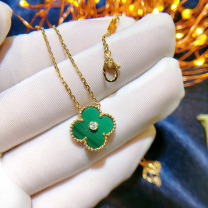 ¡®Aura Jewels¡¯CLOVER 15MM DIAMOND TURQUOISE NECKLACE