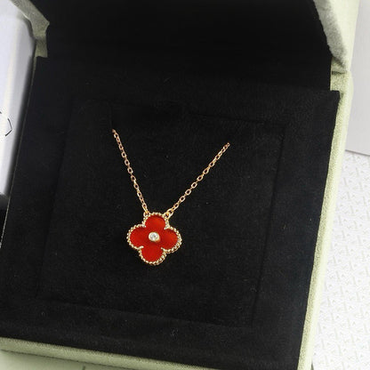¡®Aura Jewels¡¯CLOVER 15MM DIAMOND CARNELIAN NECKLACE