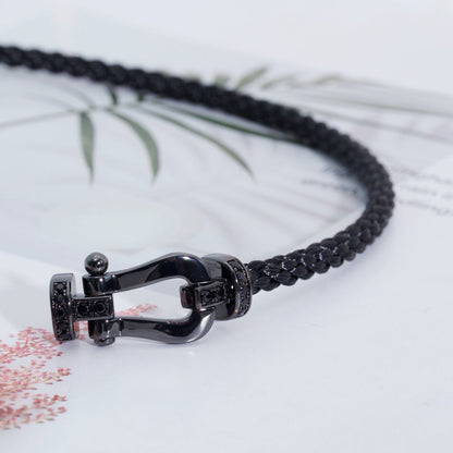 ¡®Aura Jewels¡¯FORCE LARGE SERIES HORSESHOE BLACK SAMURAI BRACELET