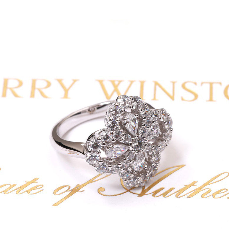 ¡®Aura Jewels¡¯LOOP RING FULL MOTIF DIAMOND 16MM SILVE