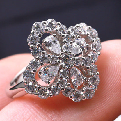 ¡®Aura Jewels¡¯LOOP RING FULL MOTIF DIAMOND 16MM SILVE