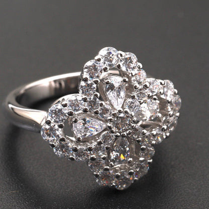 ¡®Aura Jewels¡¯LOOP RING FULL MOTIF DIAMOND 16MM SILVE