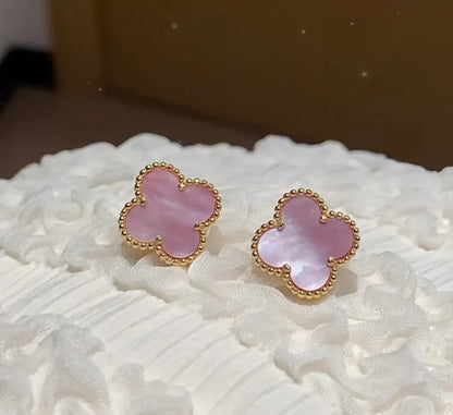 [Aura Jewels]Clover Mini Pink Earrings