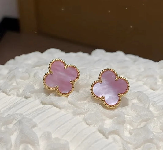 [Aura Jewels]Clover Mini Pink Earrings