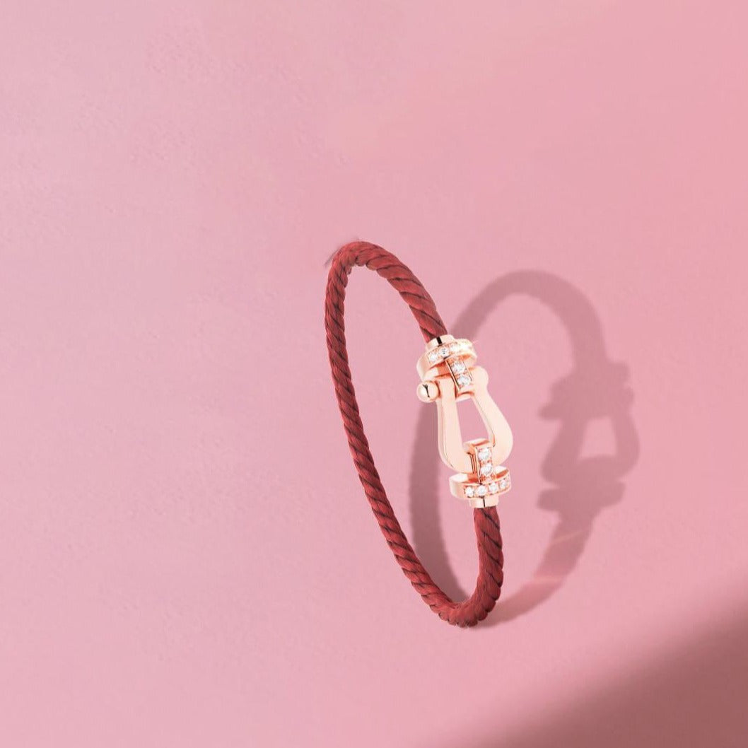 ¡®Aura Jewels¡¯FORCE 10 HALF DIAMOND PINK GOLD RED CORDERI LARGE AND MEDIUM MODEL
