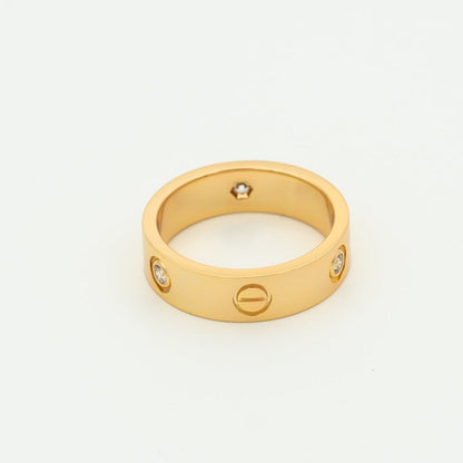 ¡®Aura Jewels¡¯LOVE RING 5.5MM 3 DIAMONDS PINK GOLD