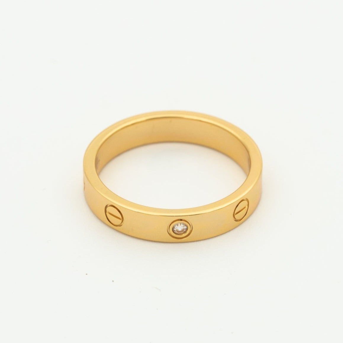 ¡®Aura Jewels¡¯LOVE RING 4MM 1 DIAMOND PINK GOLD