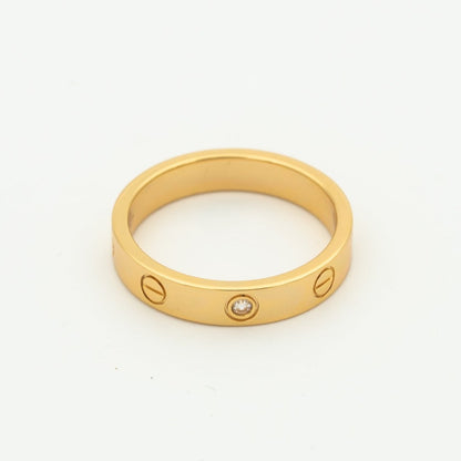 ¡®Aura Jewels¡¯LOVE RING 4MM 1 DIAMOND PINK GOLD