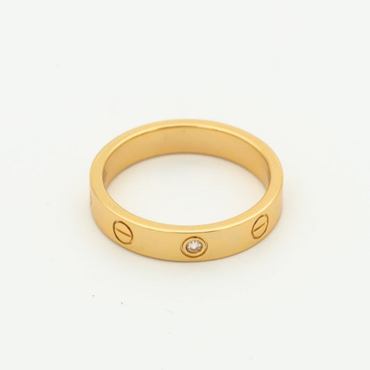¡®Aura Jewels¡¯LOVE RING 4MM 1 DIAMOND PINK GOLD