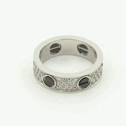 ¡®Aura Jewels¡¯LOVE RING 5.5MM DIAMONDS PAVED CERAMIC