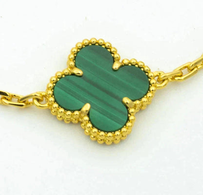 [Aura Jewels]New  CLOVER 5 MOTIF MALACHITE BRACELET COLLECTION