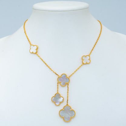 ¡®Aura Jewels¡¯CLOVER MOTHER OF PEARL NECKLACE 6 MOTIF