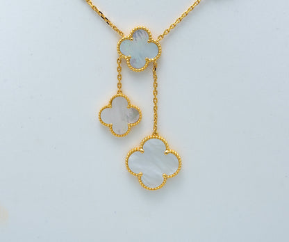 ¡®Aura Jewels¡¯CLOVER MOTHER OF PEARL NECKLACE 6 MOTIF