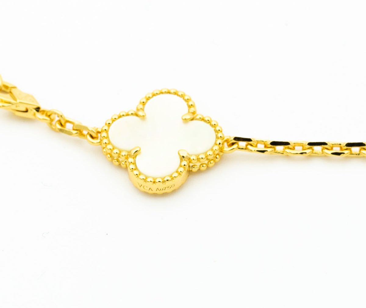 ¡®Aura Jewels¡¯CLOVER BRACELET 5 MOTIFS ONYX MOP