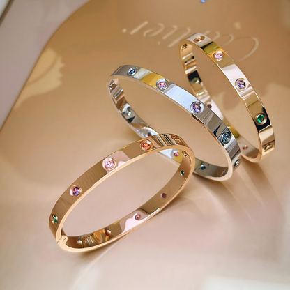[Aura Jewels]2026 RAINBOW LOVE BRACELET 6.1MM  10 DIAMONDS