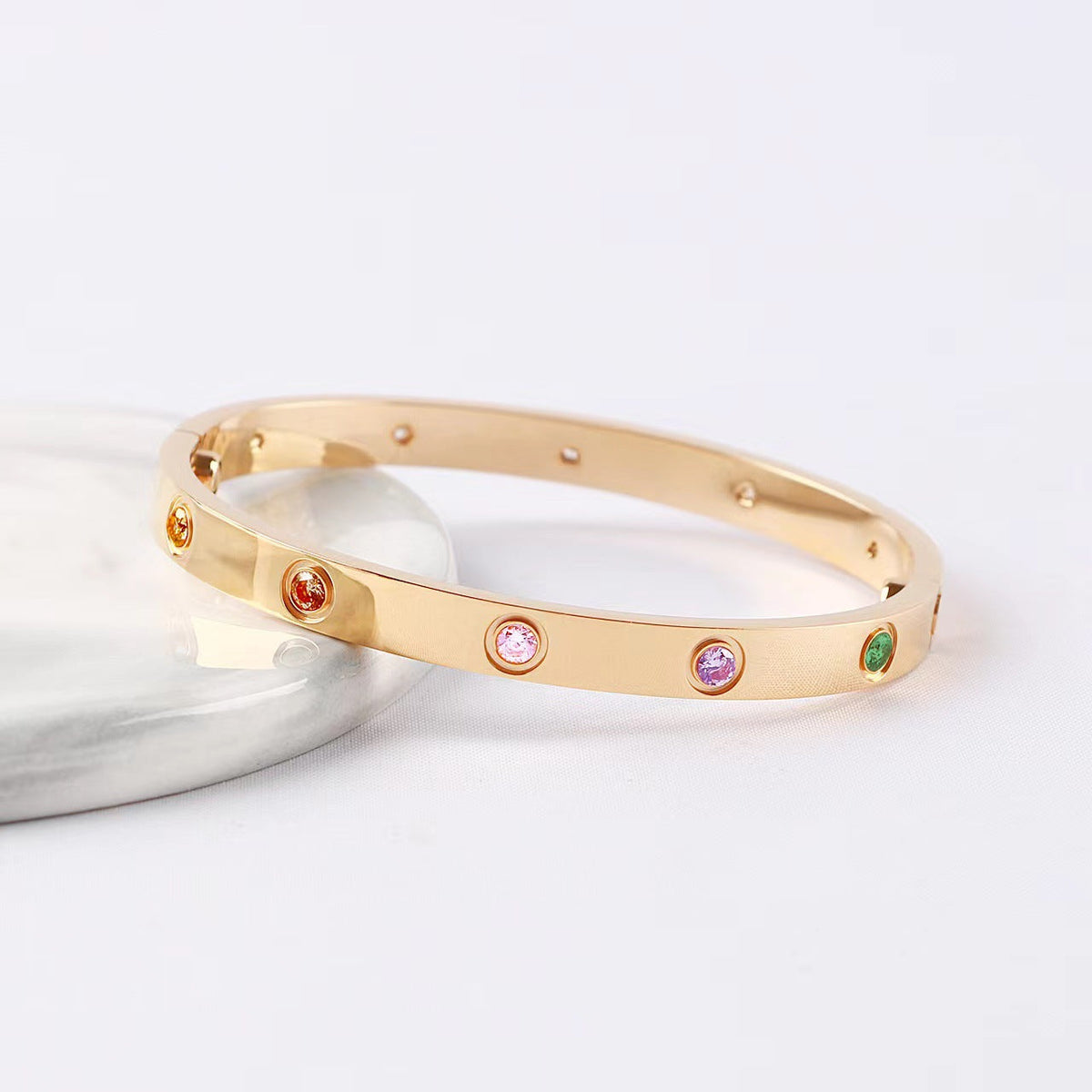 [Aura Jewels]2026 RAINBOW LOVE BRACELET 6.1MM  10 DIAMONDS