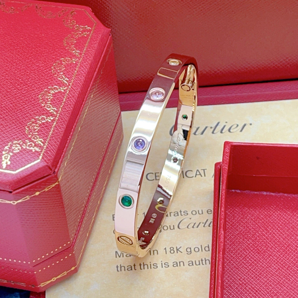 [Aura Jewels]2026 RAINBOW LOVE BRACELET 6.1MM  10 DIAMONDS