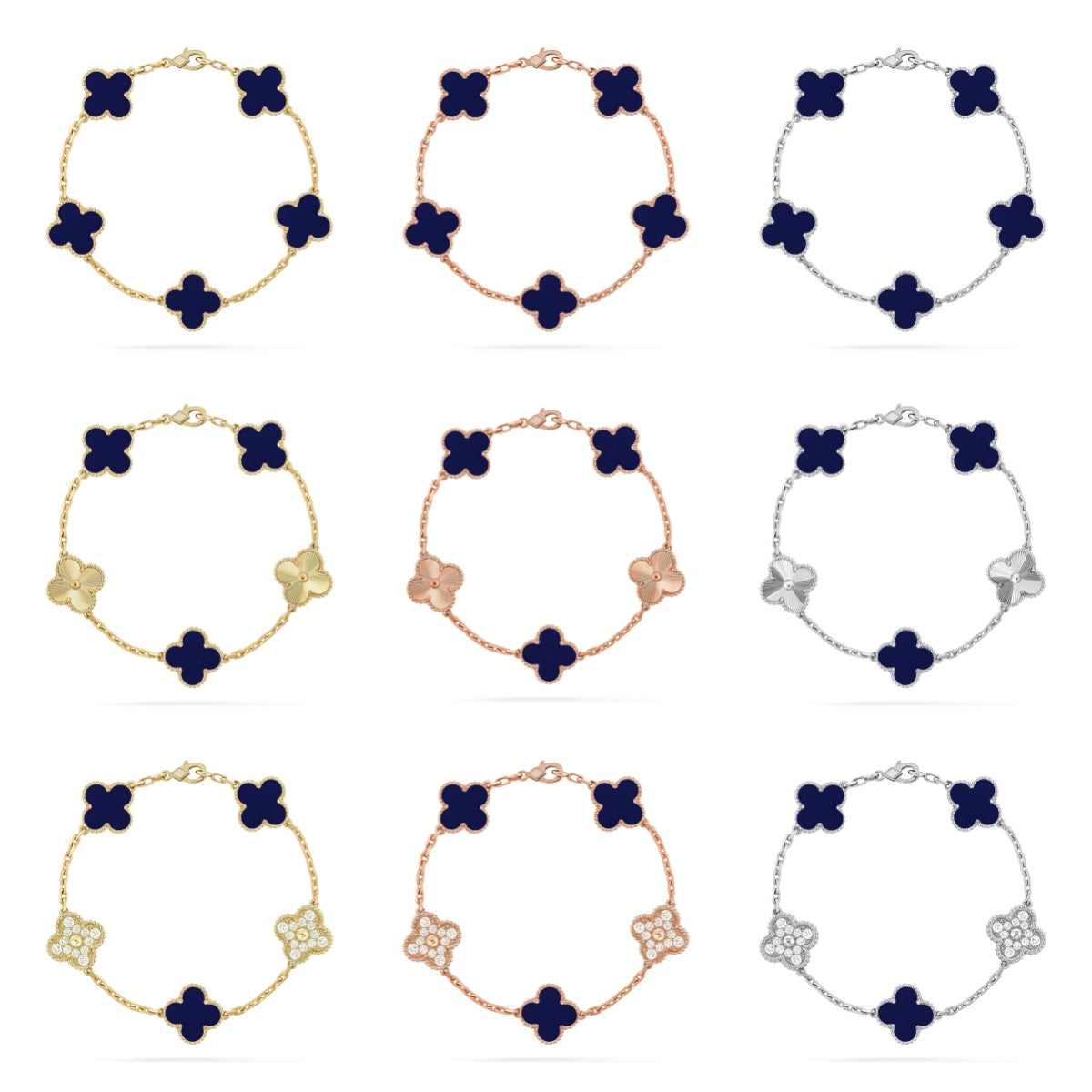 [Aura Jewels]New CLOVER 5 MOTIF LAPIS LAZULI BRACELET COLLECTION