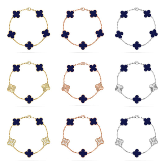 [Aura Jewels]New CLOVER 5 MOTIF LAPIS LAZULI BRACELET COLLECTION