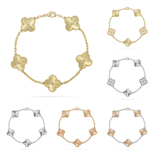 [Aura Jewels]New  CLOVER 5 MOTIF LASER BRACELET COLLECTION