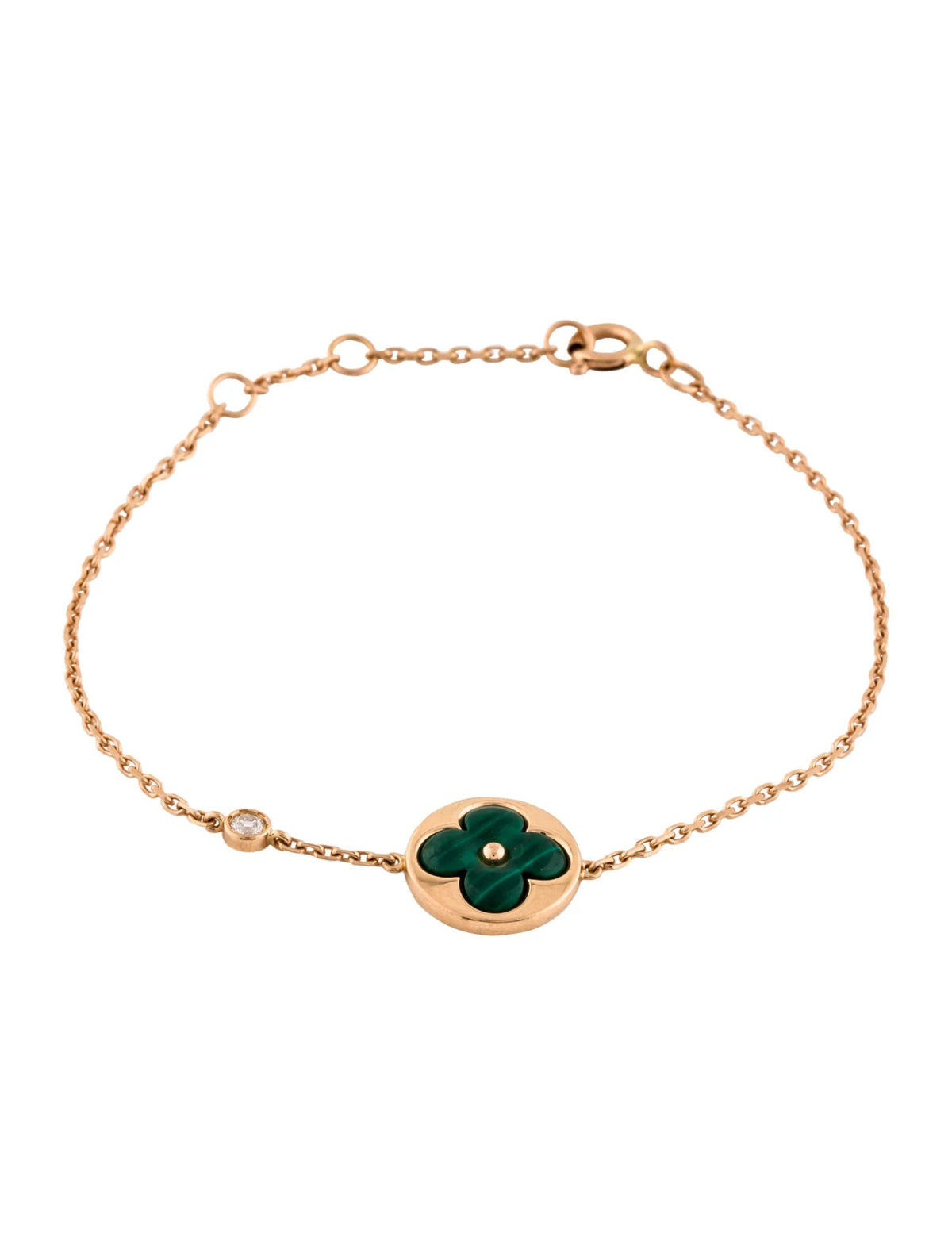 ¡®Aura Jewels¡¯SUN MALACHITE 1 DIAMOND PINK GOLD BRACELET