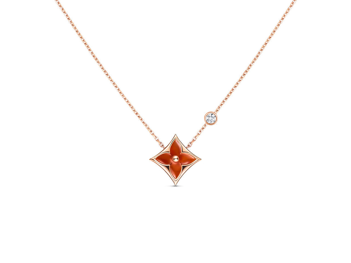 ¡®Aura Jewels¡¯STAR NECKLACE PINK GOLD 1 DIAMOND