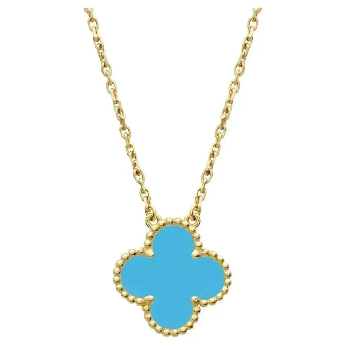 ¡®Aura Jewels¡¯CLOVER 15MM VINTAGE TURQUOISE NECKLACE