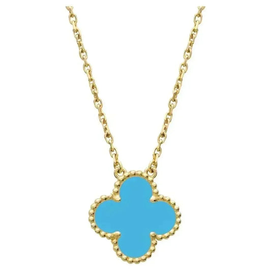 ¡®Aura Jewels¡¯CLOVER 15MM VINTAGE TURQUOISE NECKLACE