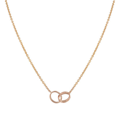 ¡®Aura Jewels¡¯LOVE NECKLACE DOUBLE RING PINK GOLD