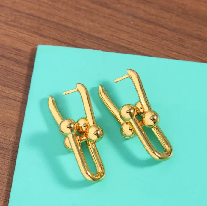[Aura Jewels]TF HORSESHOE BUCKLE EARRINGS