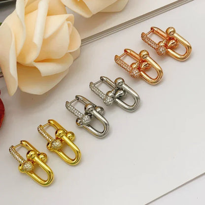 [Aura Jewels]TF HORSESHOE BUCKLE DIAMOND EARRINGS