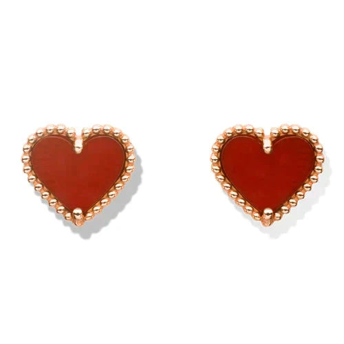 ¡®Aura Jewels¡¯HEART CARNELIAN STUD EARRINGS