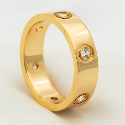 ¡®Aura Jewels¡¯LOVE RING 5.5MM 6 DIAMONDS PINK GOLD