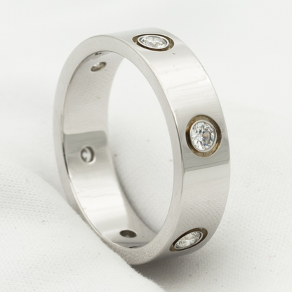 ¡®Aura Jewels¡¯LOVE RING 5.5MM 6 DIAMONDS SILVER