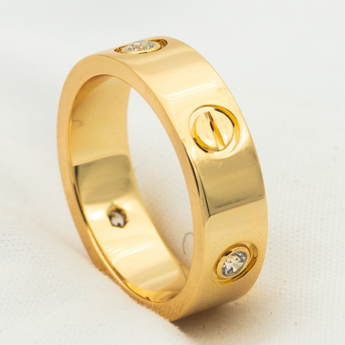 ¡®Aura Jewels¡¯LOVE RING 5.5MM 3 DIAMONDS PINK GOLD
