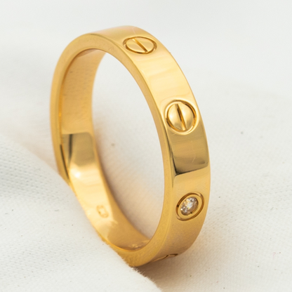 ¡®Aura Jewels¡¯LOVE RING 4MM 1 DIAMOND PINK GOLD